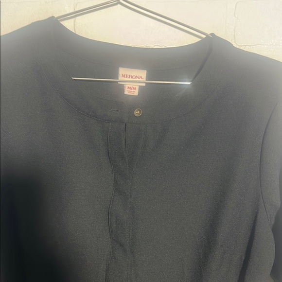 Merona Womens Dress Black Sheath with Cuffed Long Sleeves Office Work Medium NWT - Picture 6 of 7